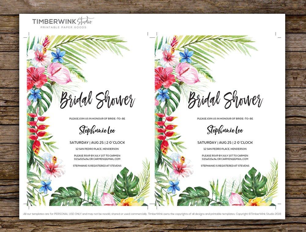 Hawaiian Bridal Shower Invitation Template