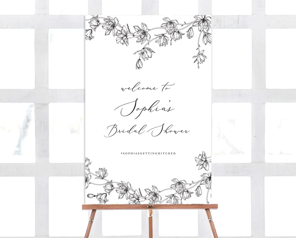 Magnolia Flower Bridal Shower Welcome Sign Template