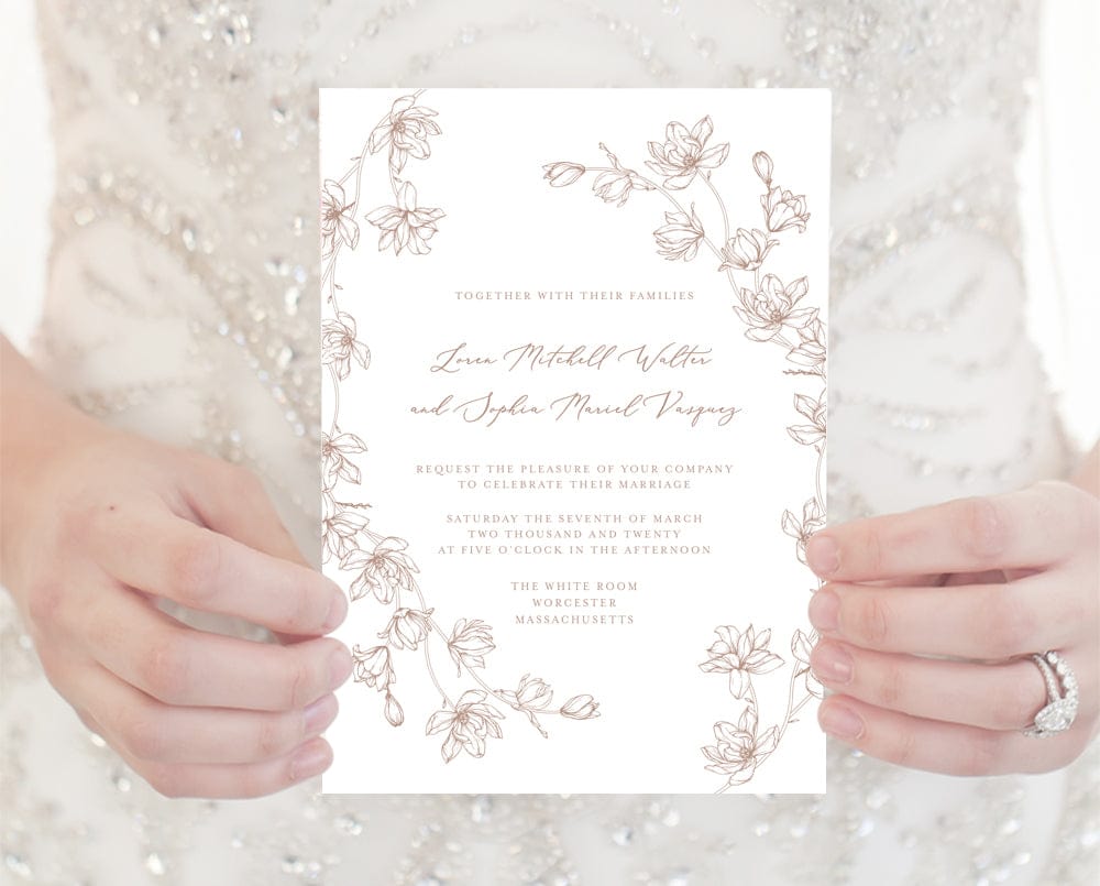 magnolia wedding invite