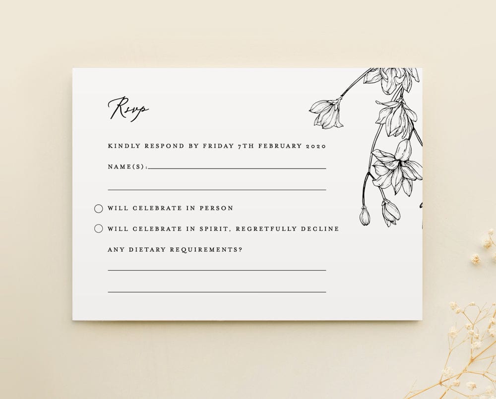 magnolia wedding rsvp card