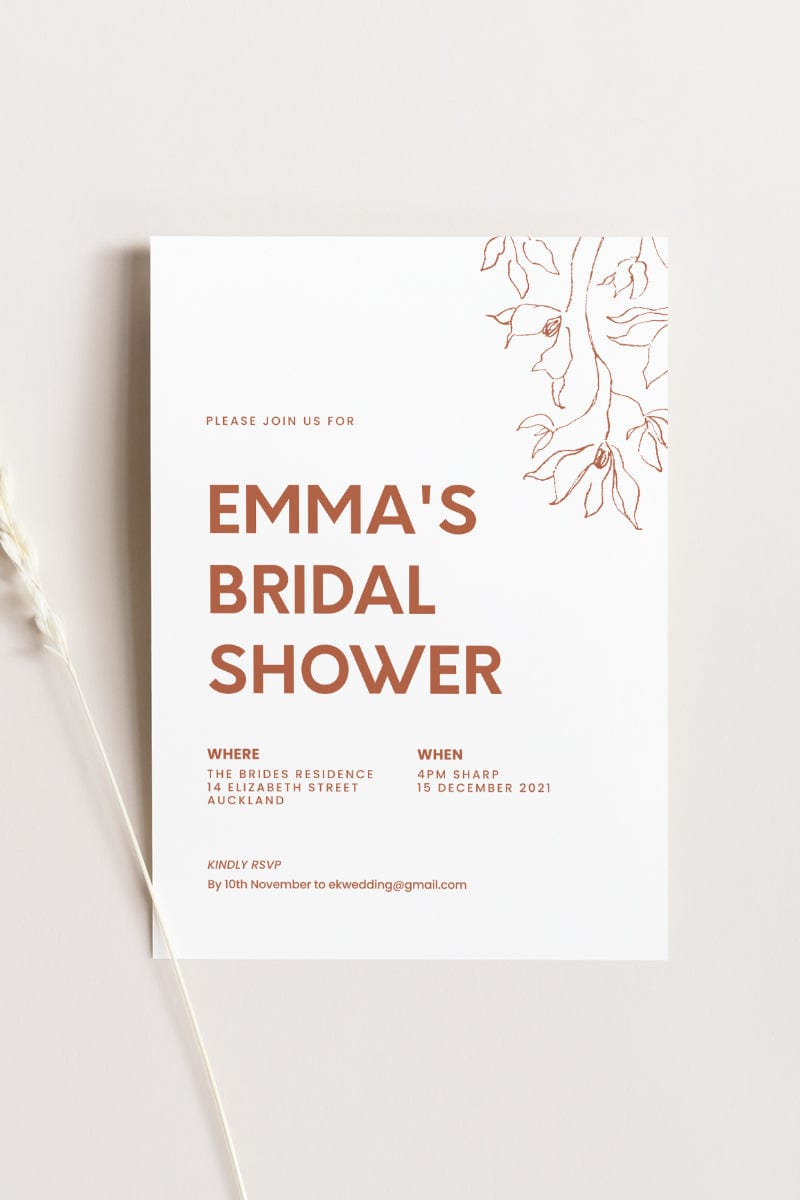 Minimal Bridal Shower Invitation Template