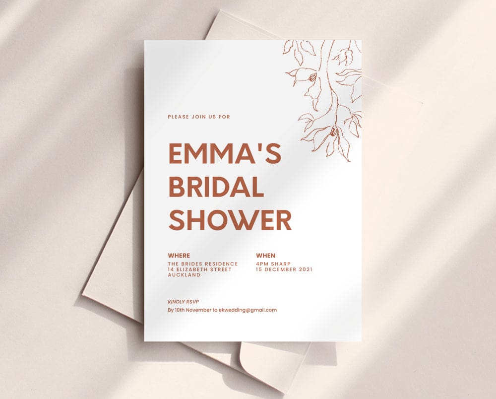 Minimal Bridal Shower Invitation Template