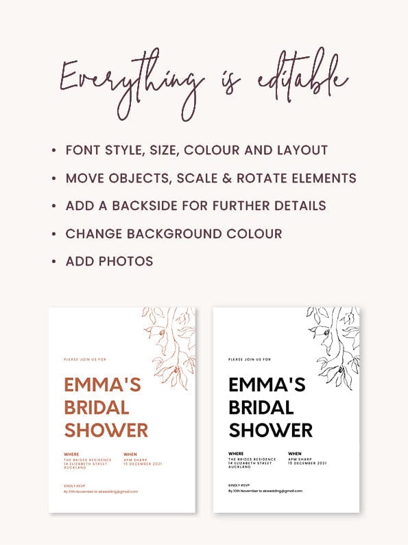 Minimal Bridal Shower Invitation Template