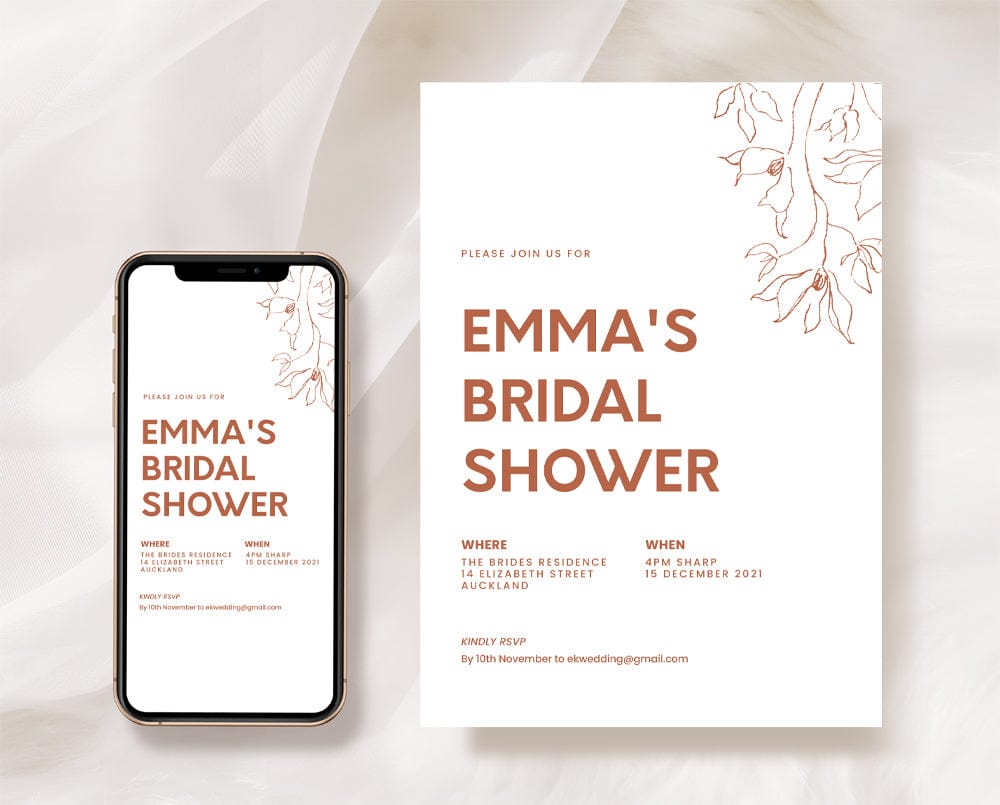 Minimal Bridal Shower Invitation Template