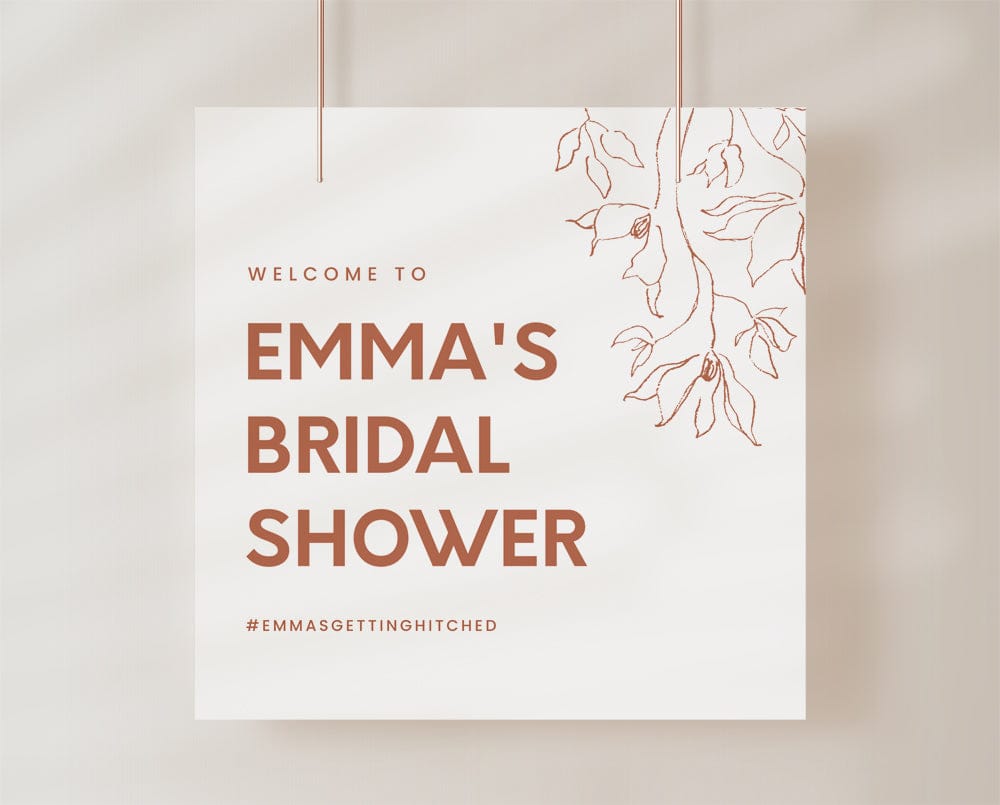 Minimal Bridal Shower Welcome Sign Template