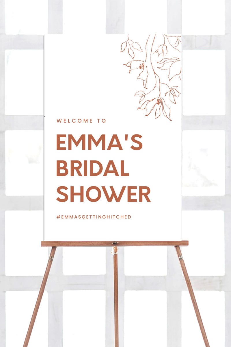 Minimal Bridal Shower Welcome Sign Template