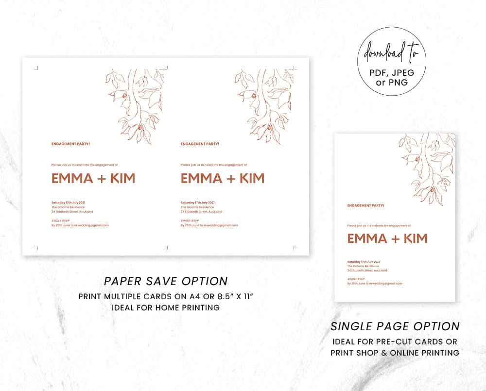 Minimal Engagement Party Invitation Template