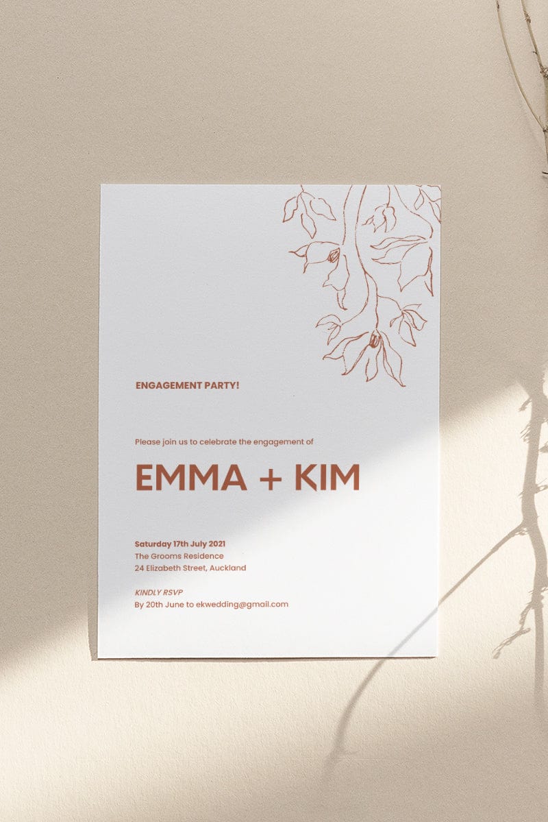 Minimal Engagement Party Invitation Template