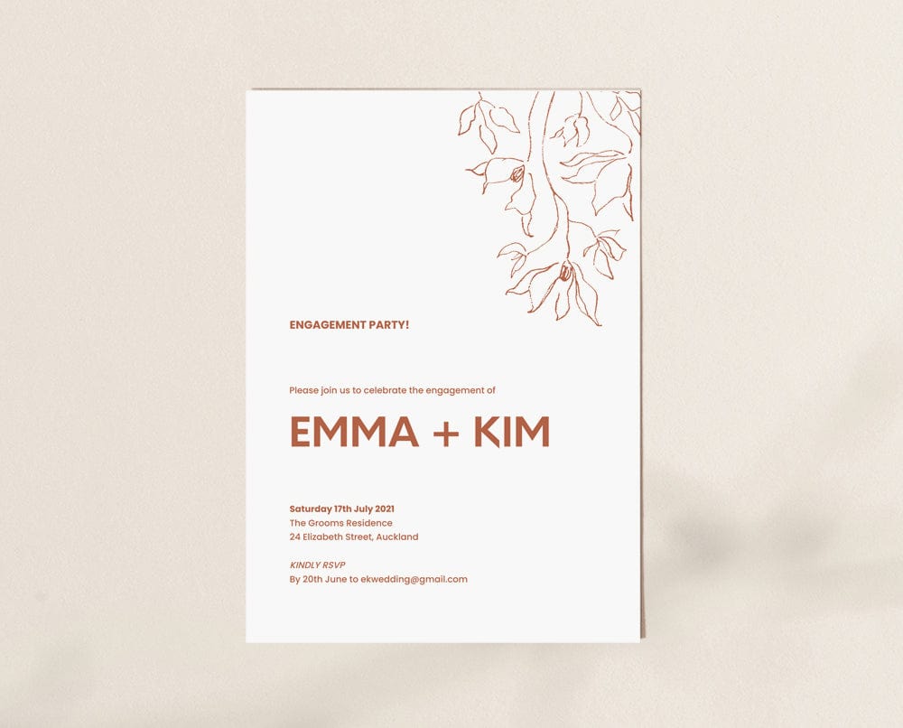 Minimal Engagement Party Invitation Template
