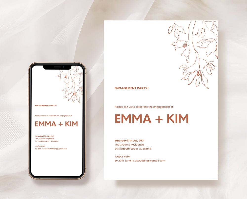 Minimal Engagement Party Invitation Template