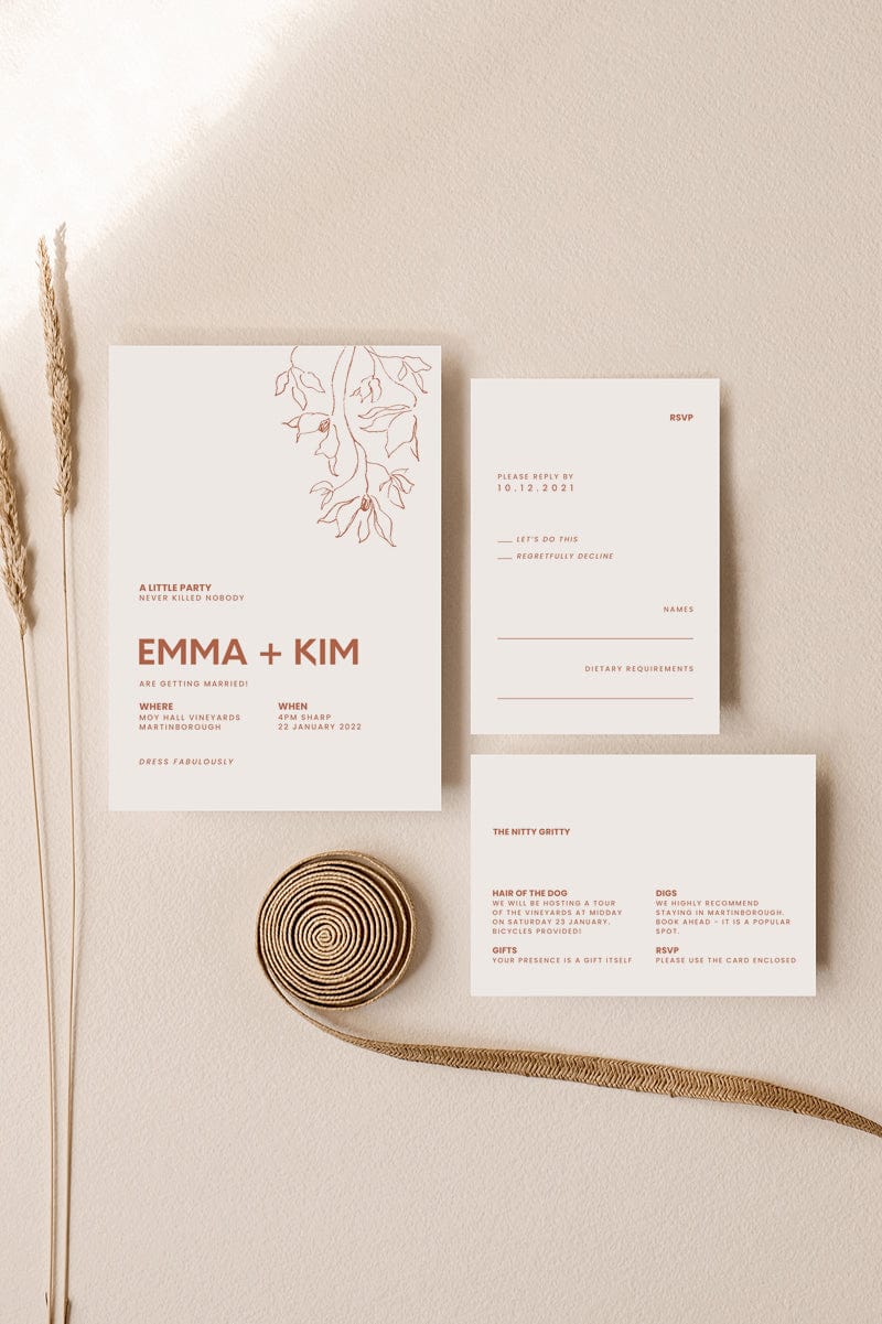 Minimal Wedding Details Card Template