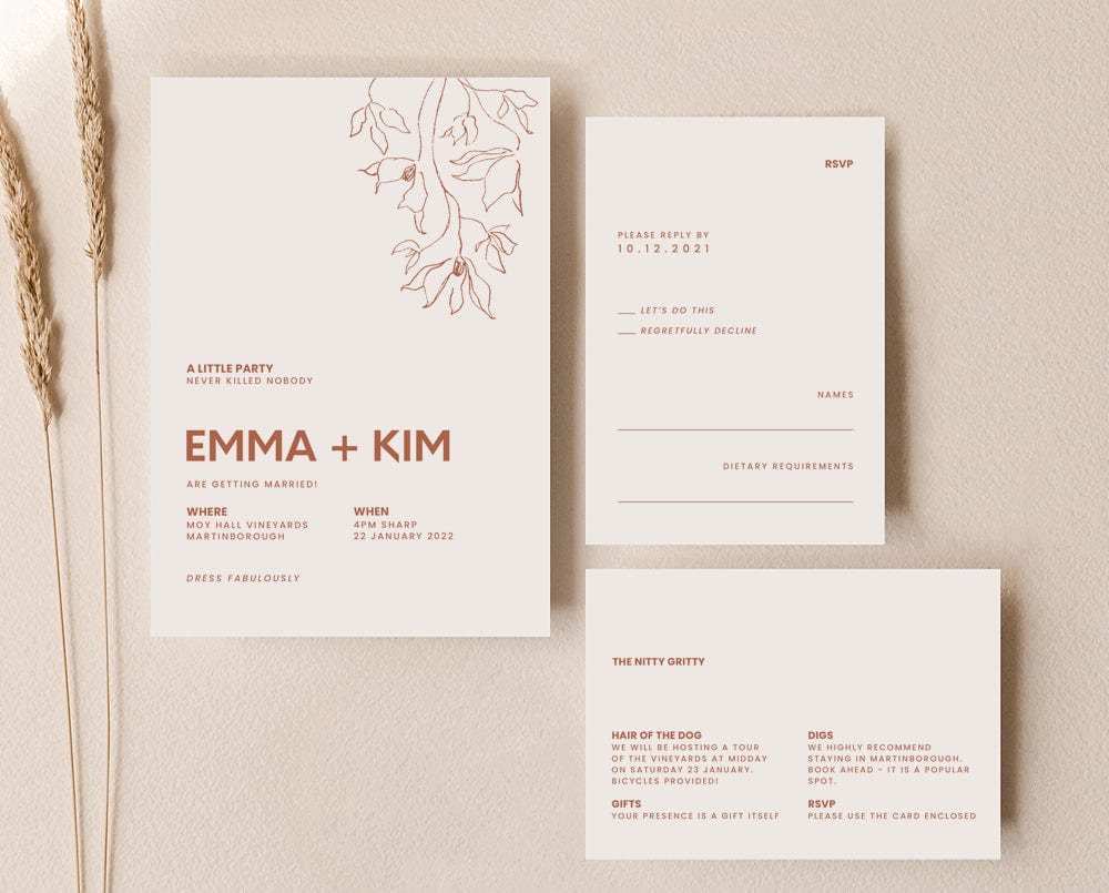 Minimal wedding invitation