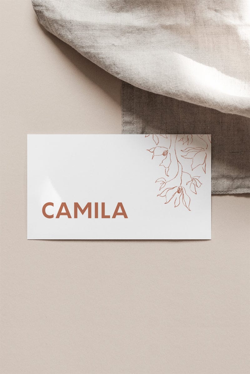 Minimal Wedding Name Card Template