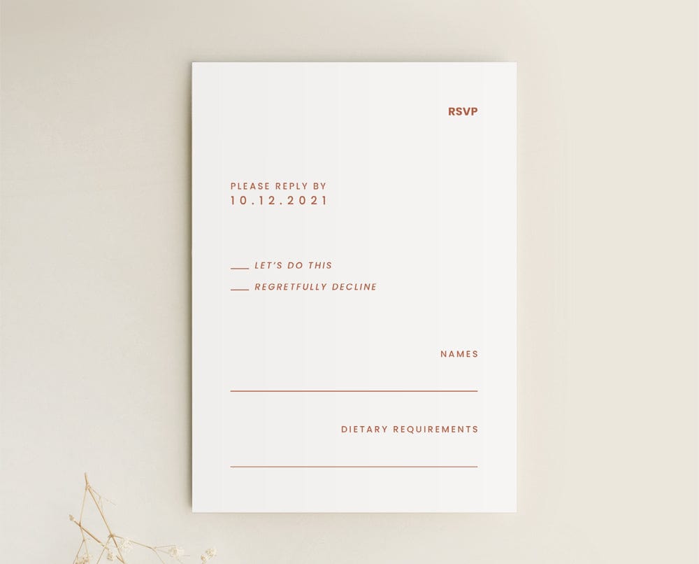 MINIMAL WEDDING RSVP CARD TEMPLATE