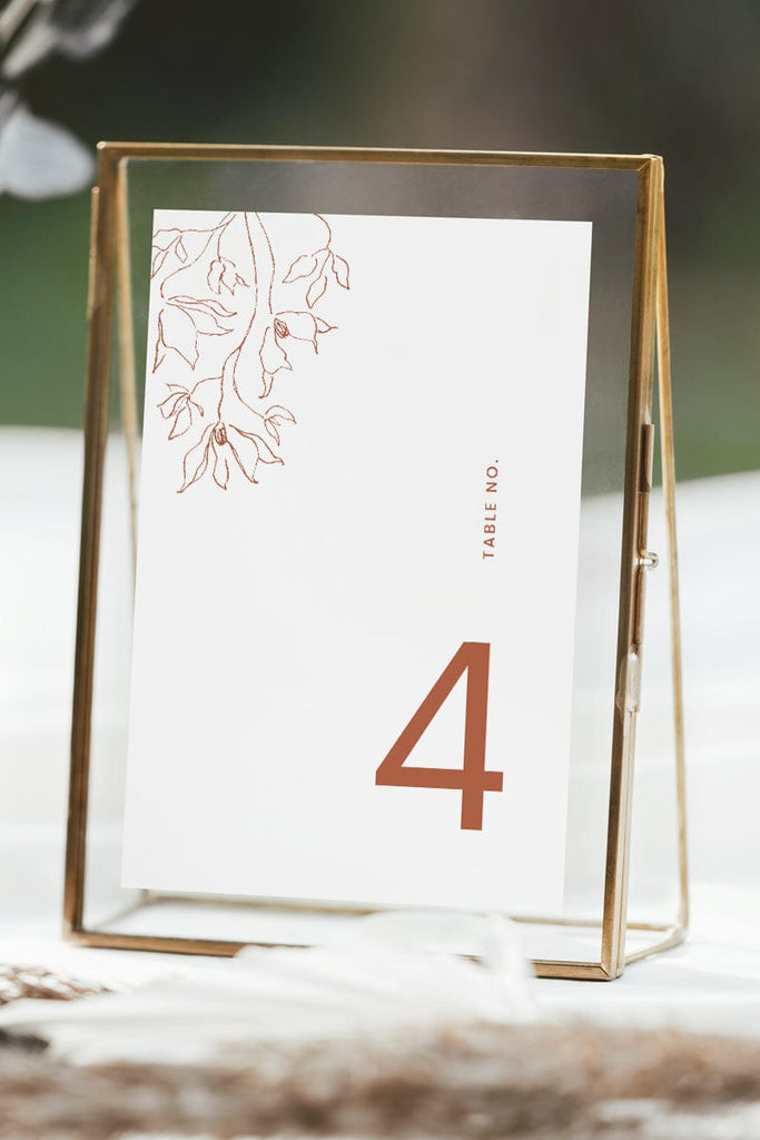 Minimal Wedding Table Number Card Template