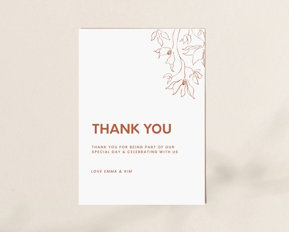 Minimal Wedding Thank You Card Template