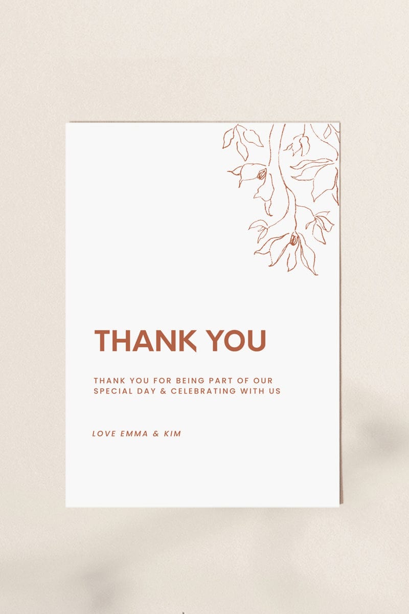 Minimal Wedding Thank You Card Template