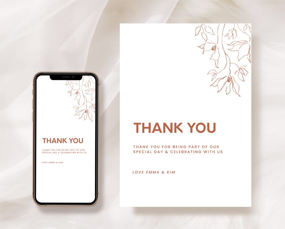 Minimal Wedding Thank You Card Template