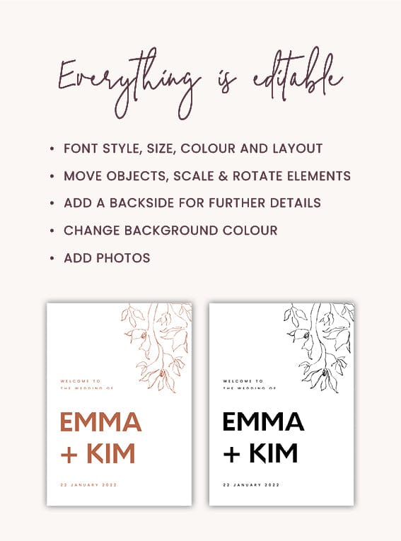 Minimal Wedding Welcome Sign Template
