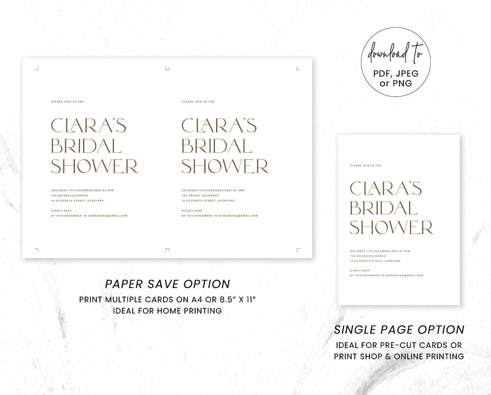 Minimalist Bridal Shower Invitation Template