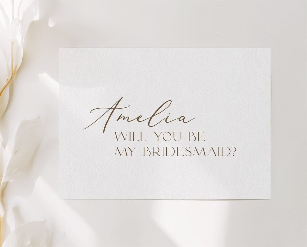 Minimalist Bridesmaid Proposal Card Template