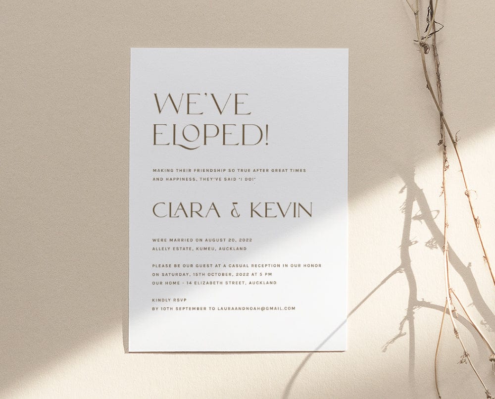 Minimalist Elopement Announcement