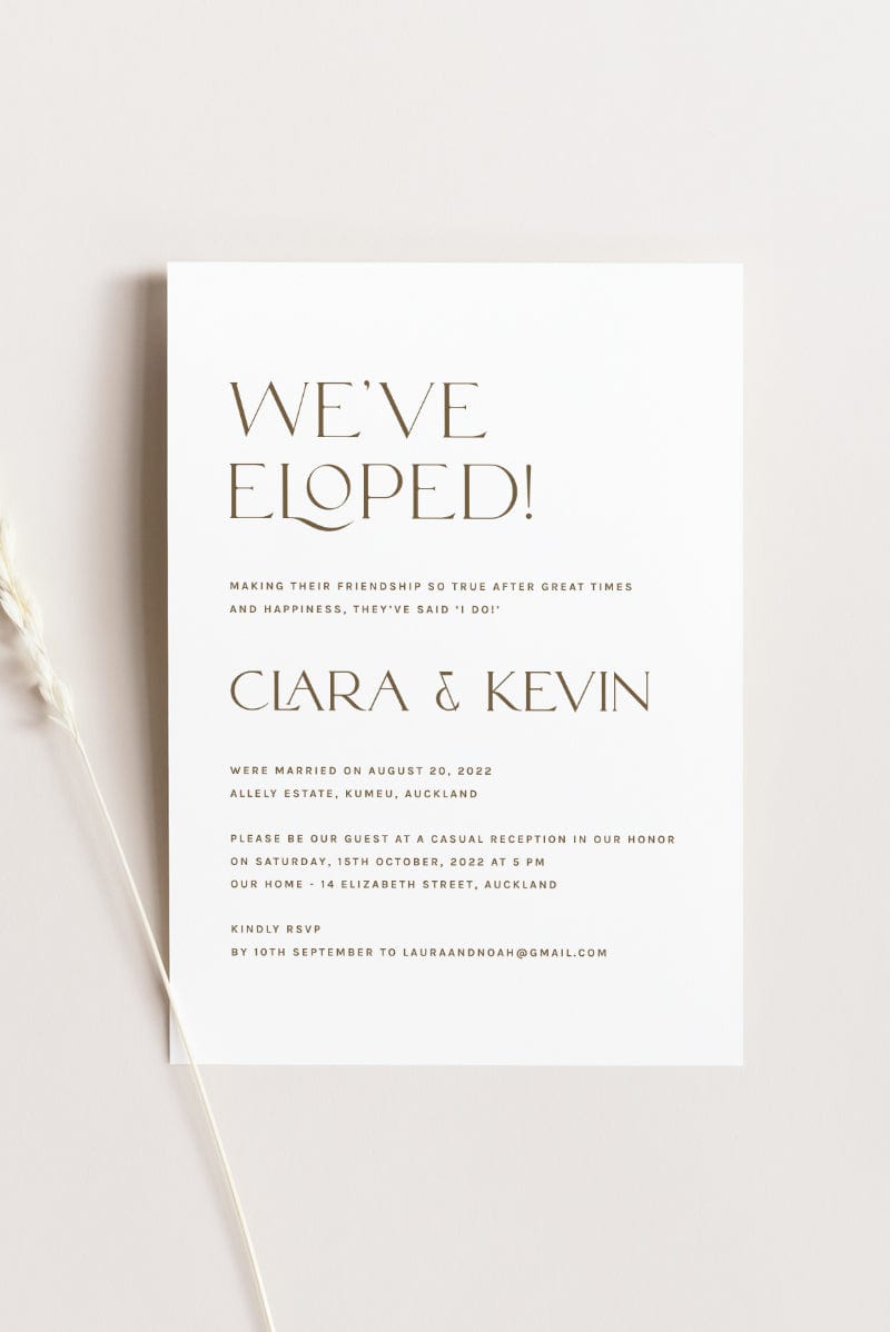 Minimalist Elopement Announcement