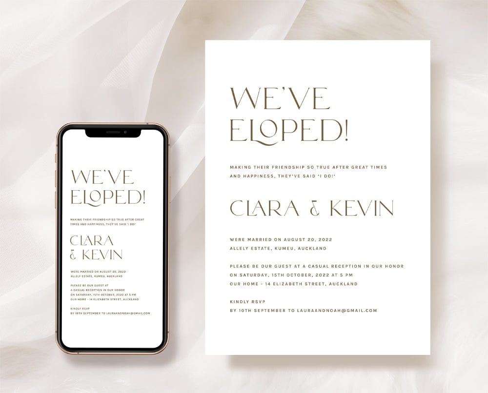 Minimalist Elopement Announcement