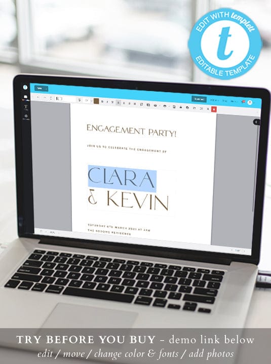 Minimalist Engagement Party Invitation Template