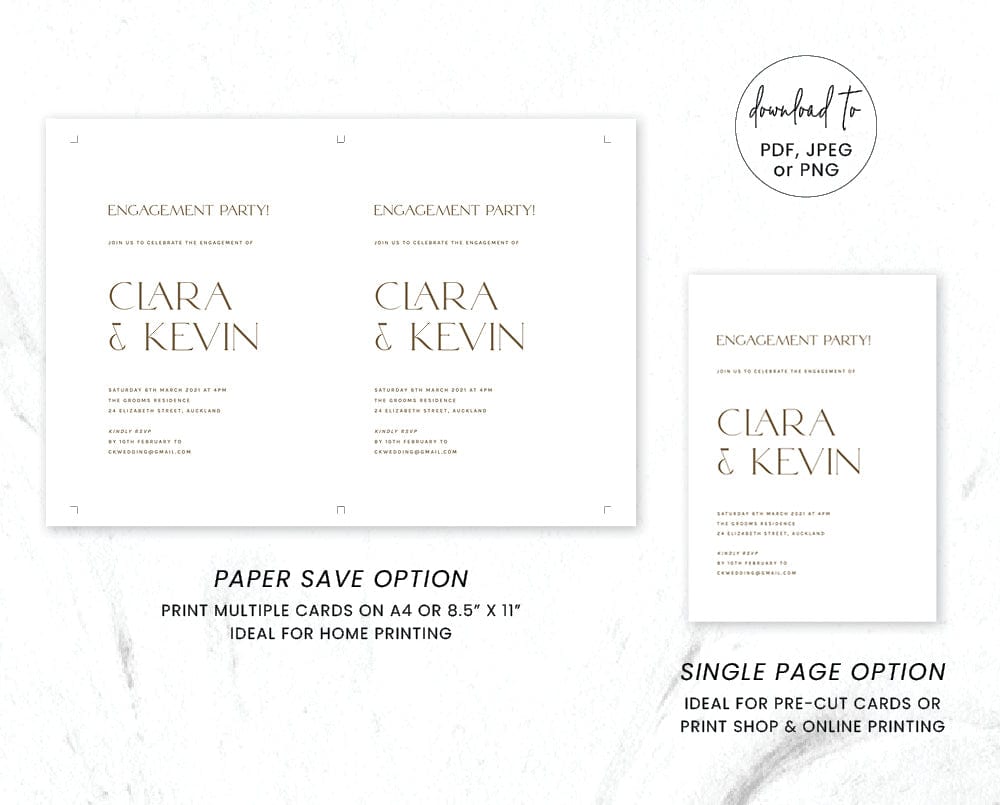 Minimalist Engagement Party Invitation Template