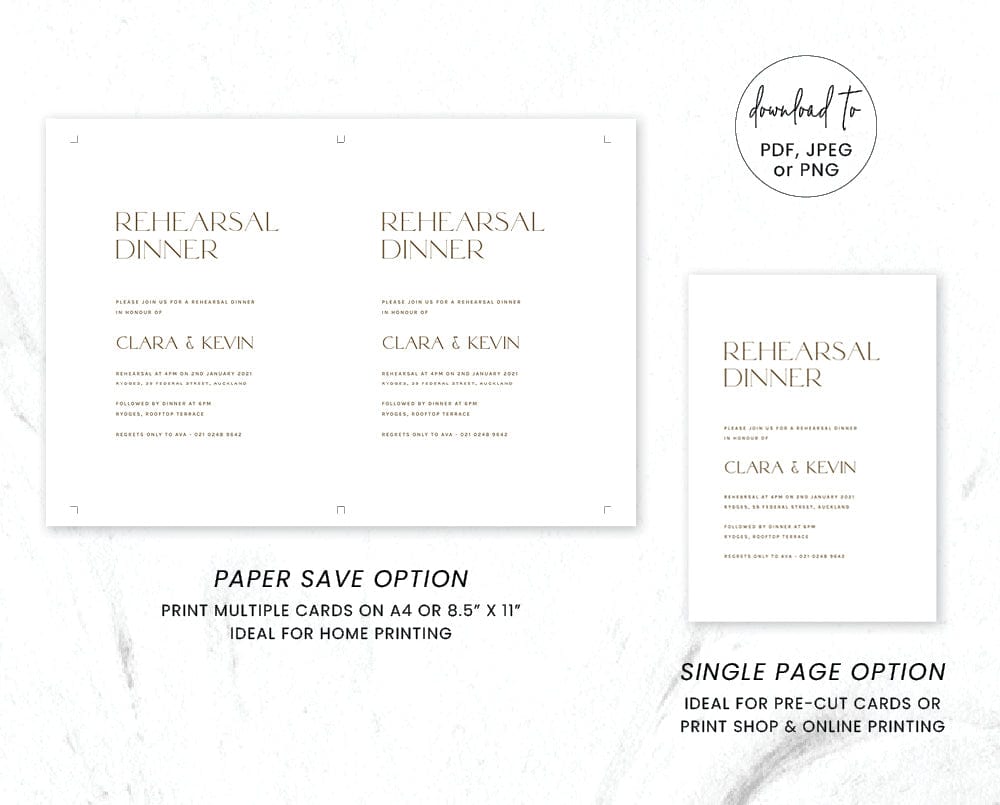 Minimalist Rehearsal Dinner Invitation Template