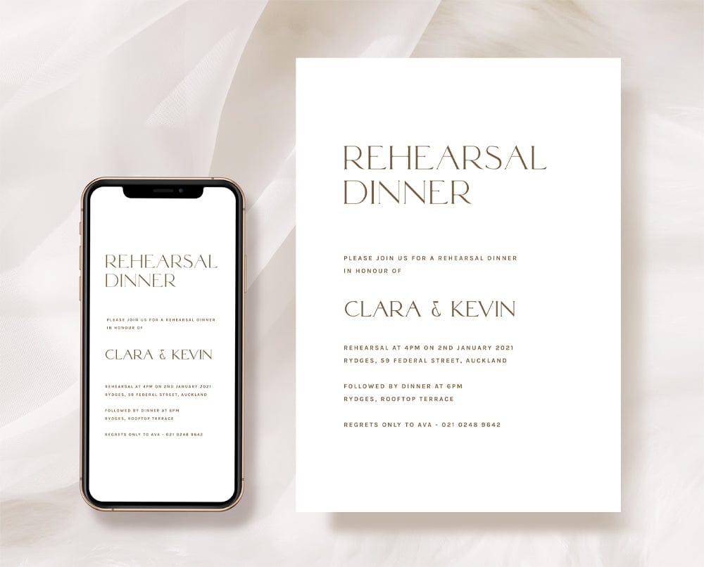 Minimalist Rehearsal Dinner Invitation Template