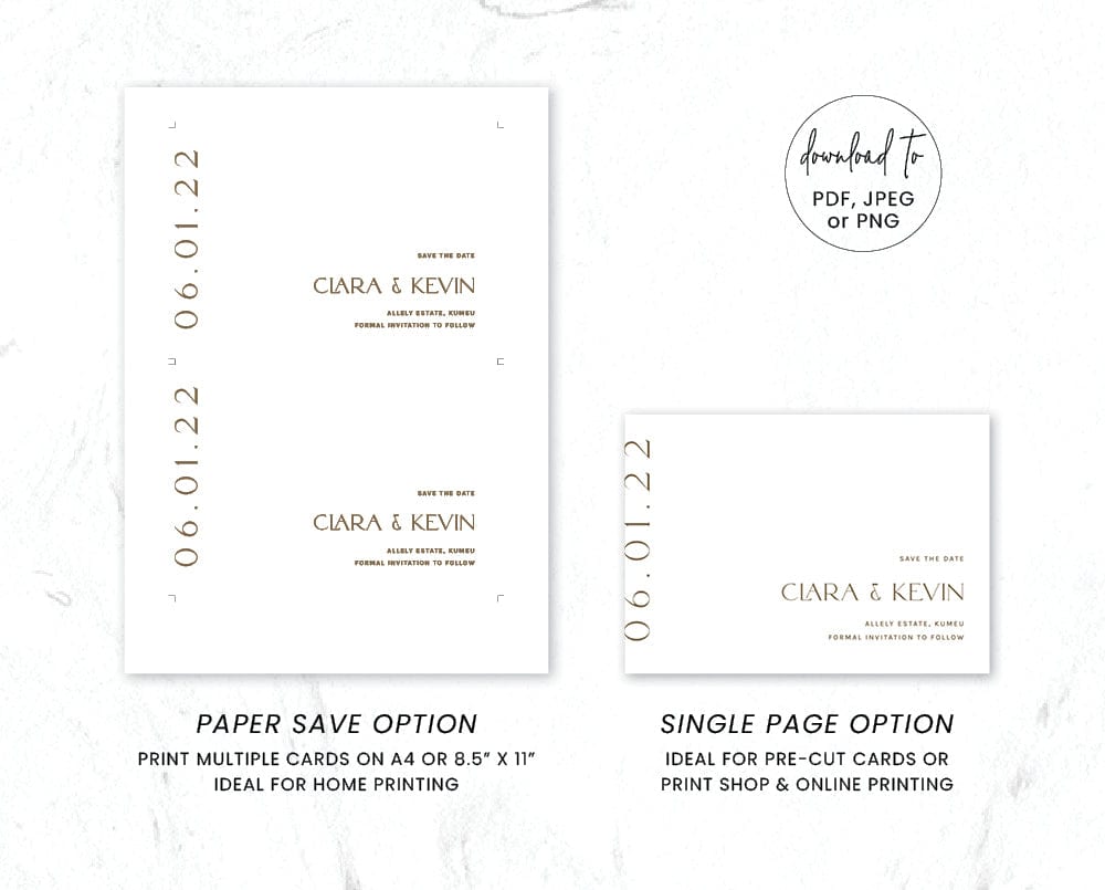 Minimalist Save The Date Card Template