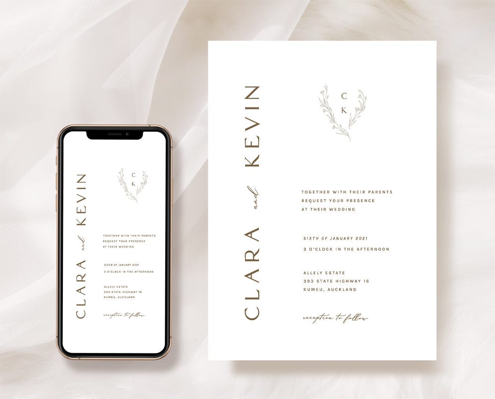 Minimalist Wedding Invitation Set