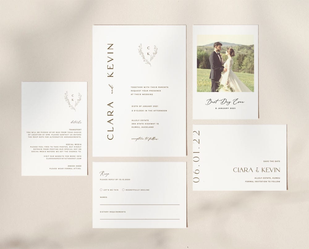 Minimalist Wedding Invitation Suite