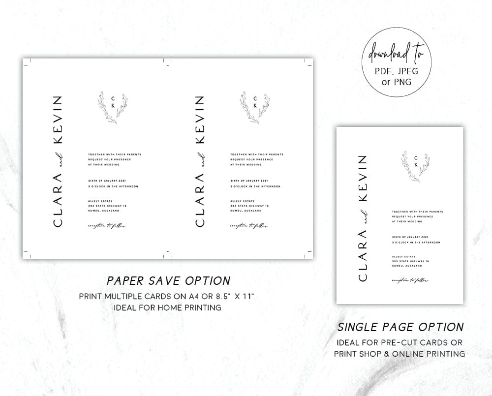 Minimalist Wedding Invitation Suite