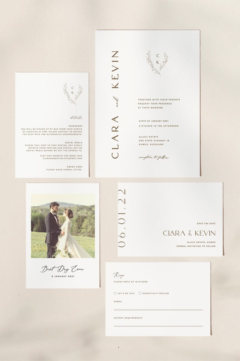 Minimalist Wedding Invitation Suite