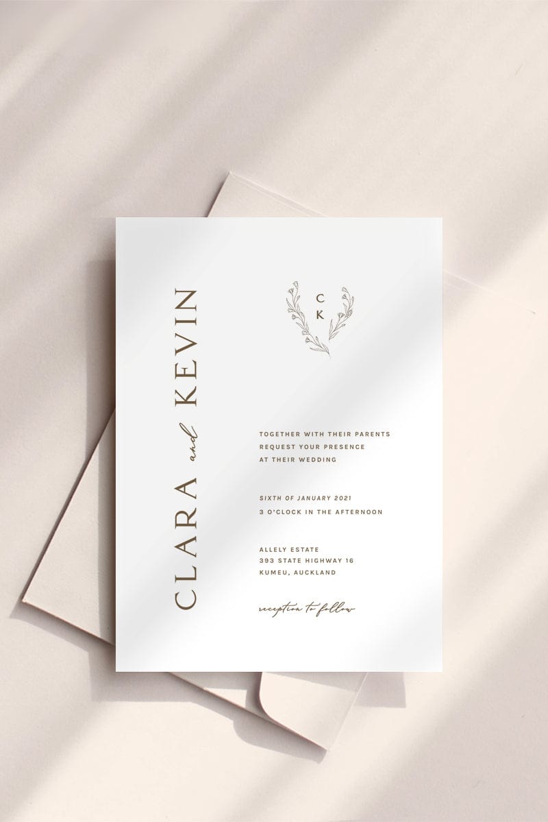 minimalist wedding card