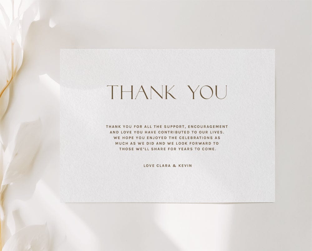 Minimalist Wedding Thank You Card Template