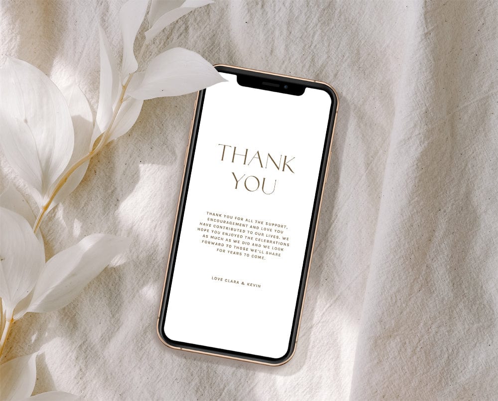 Minimalist Wedding Thank You Card Template