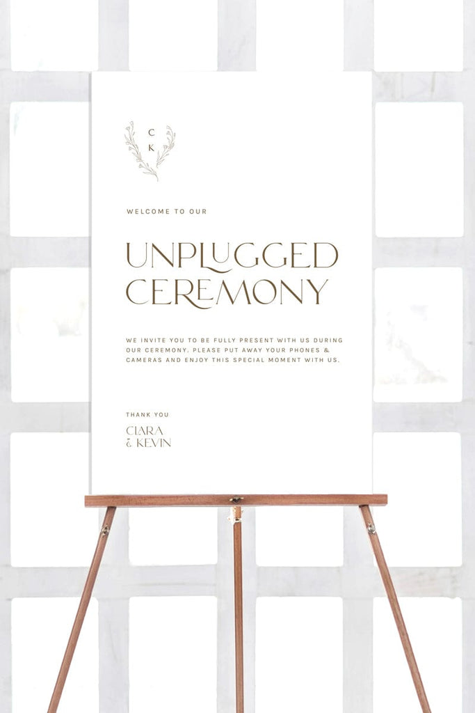 Minimalist Wedding Unplugged Ceremony Sign