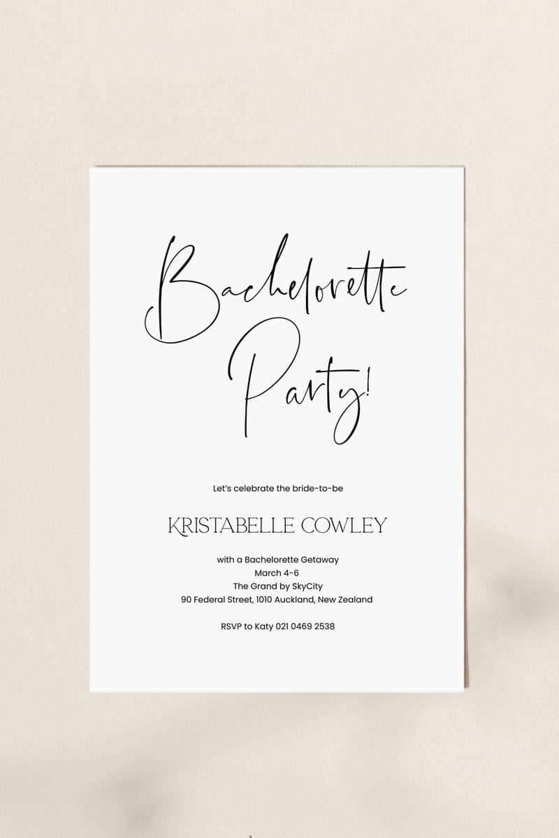 Modern Bachelorette Party Invitation Card