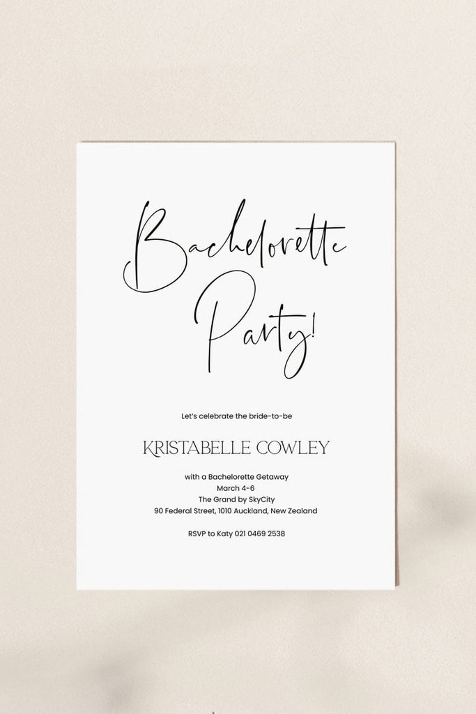 Modern Bachelorette Party Invitation Card