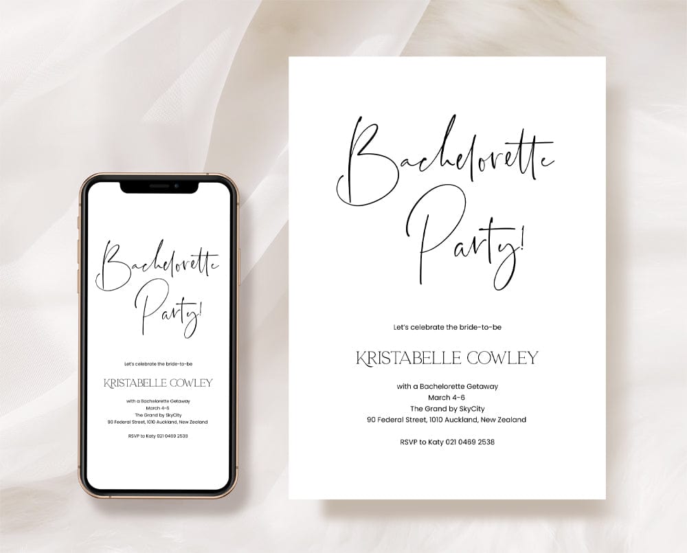 Modern Bachelorette Party Invitation Card