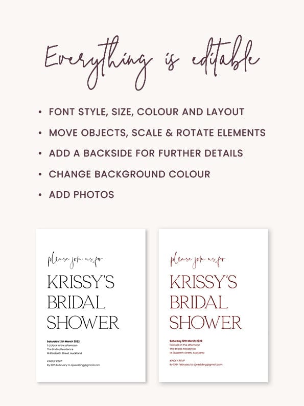 Modern Bridal Shower Invitation Template