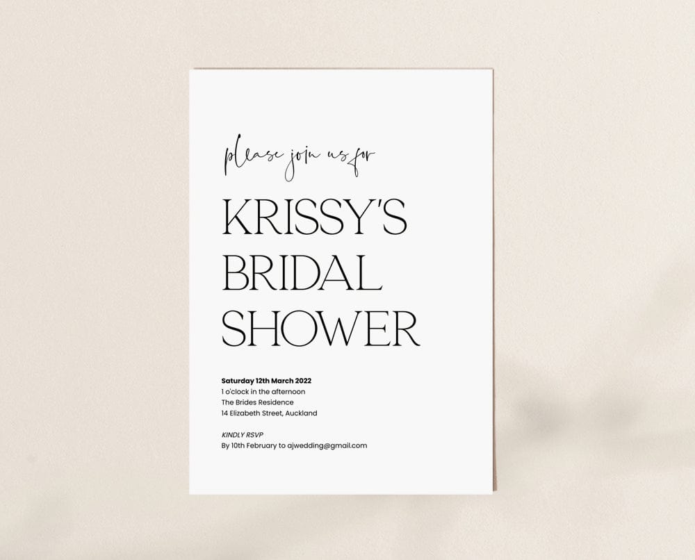 Modern Bridal Shower Invitation Template