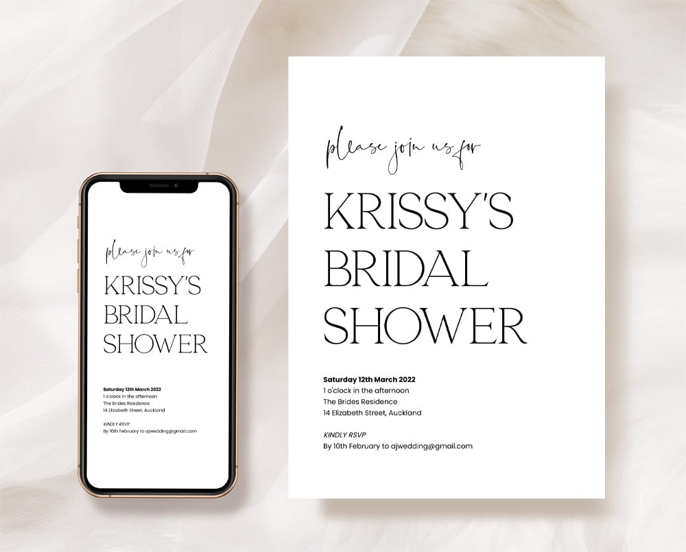 Modern Bridal Shower Invitation Template