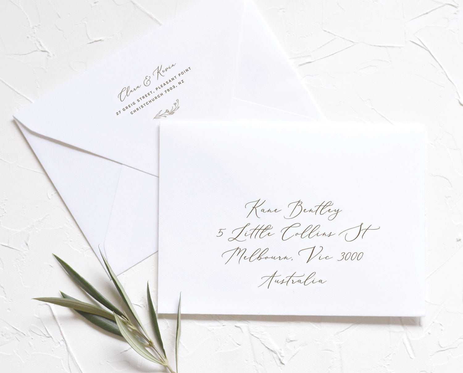 modern romantic wedding envelope address