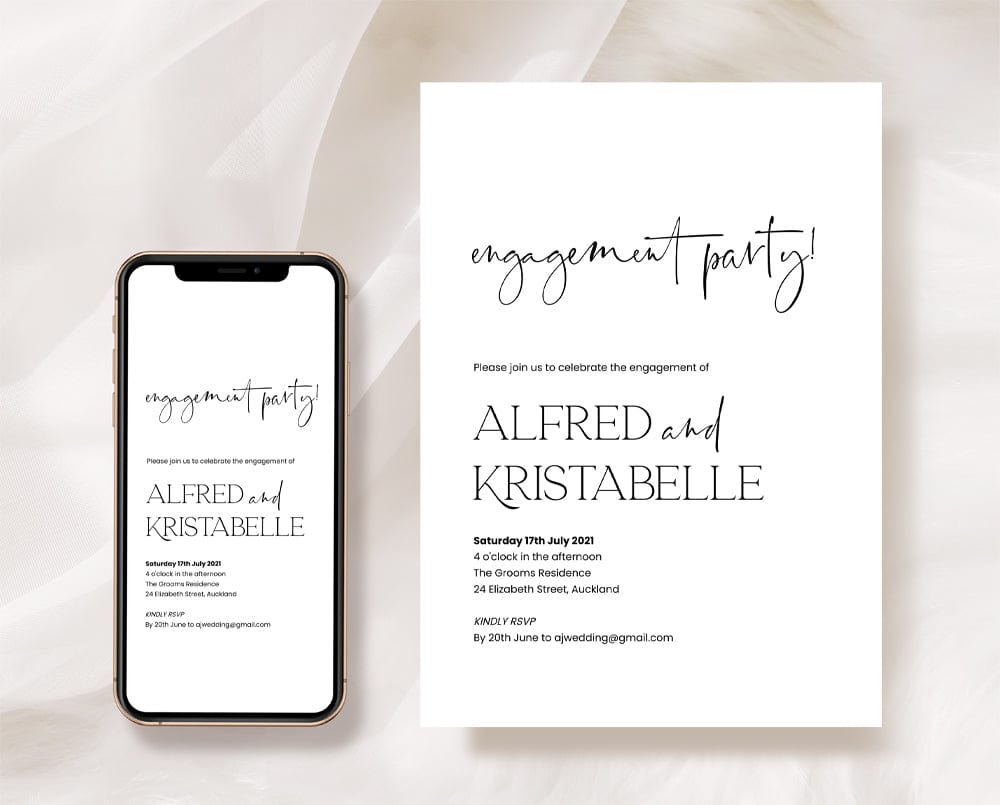 Modern Engagement Party Invitation Template