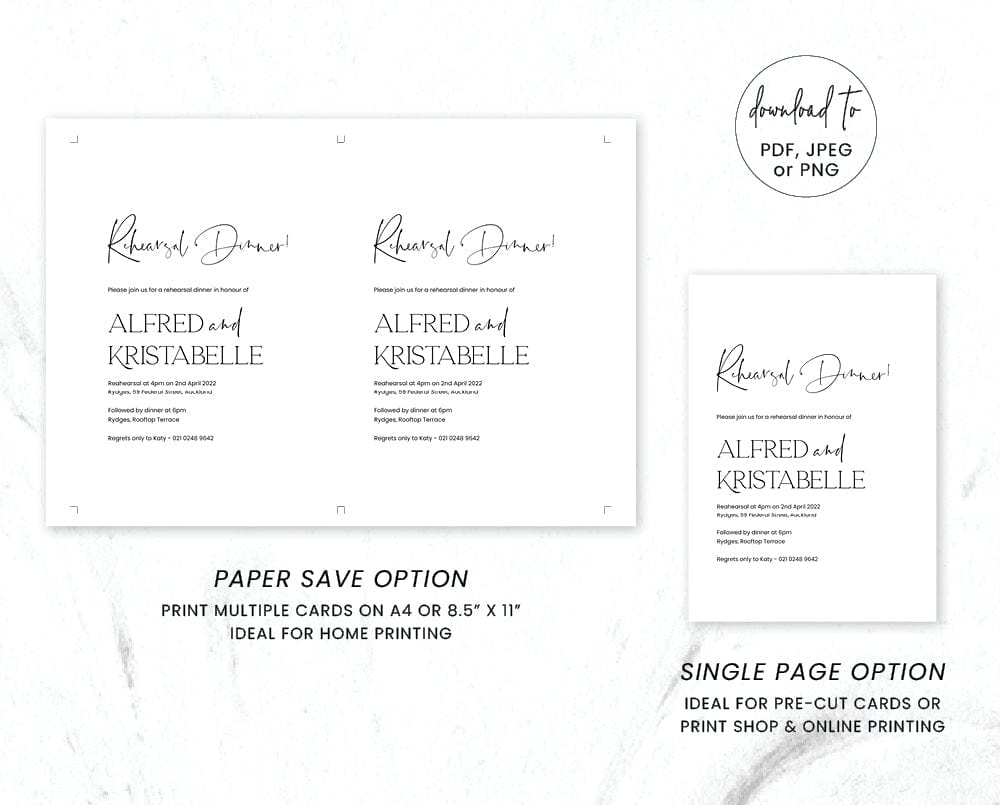 Modern Rehearsal Dinner Invitation Template